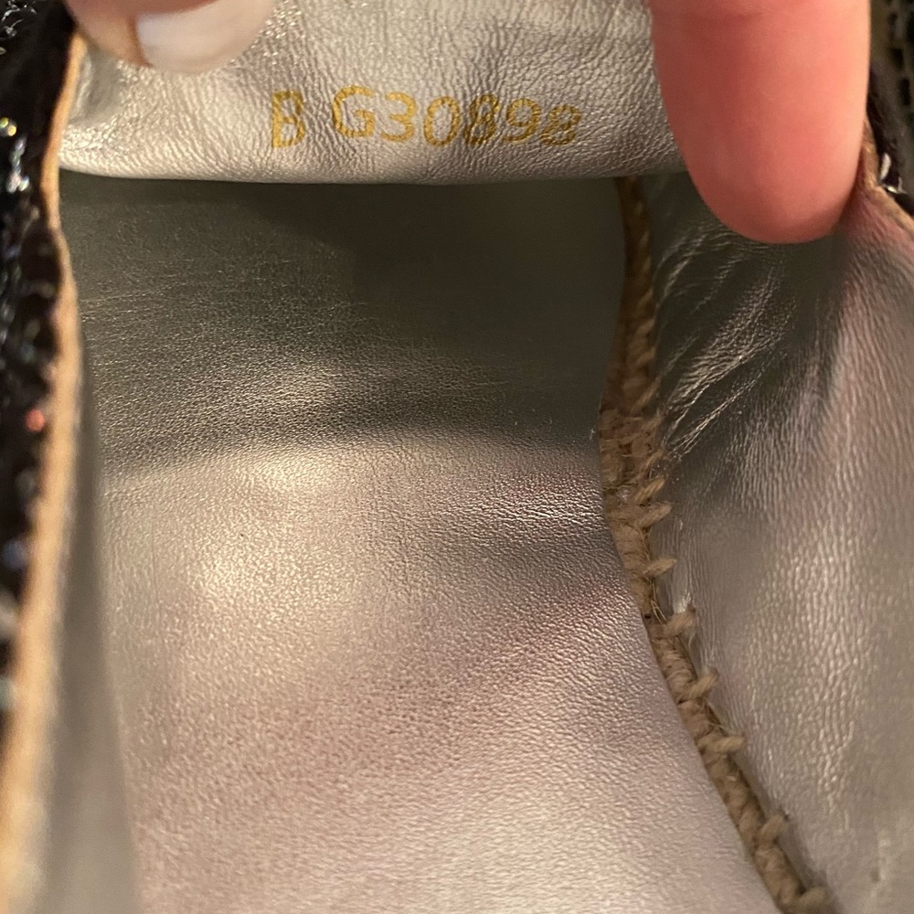 Chanel Black/Silver Tweed & Lambskin Leather CC Cap Toe Espadrilles Chic Classic - Picture 12 of 13